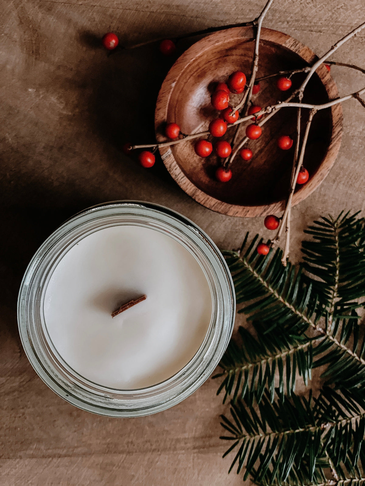soy wax wood wick christmas winter candles