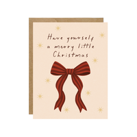 Simple Whimsy - Merry Little Christmas - Classic Red Bow Christmas Card