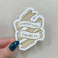 Coastal Cove Candle Co. Light Brown Ribbon Sticker