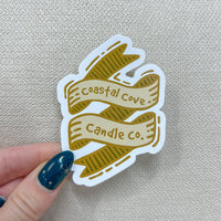 Coastal Cove Candle Co. Brown Ribbon Sticker