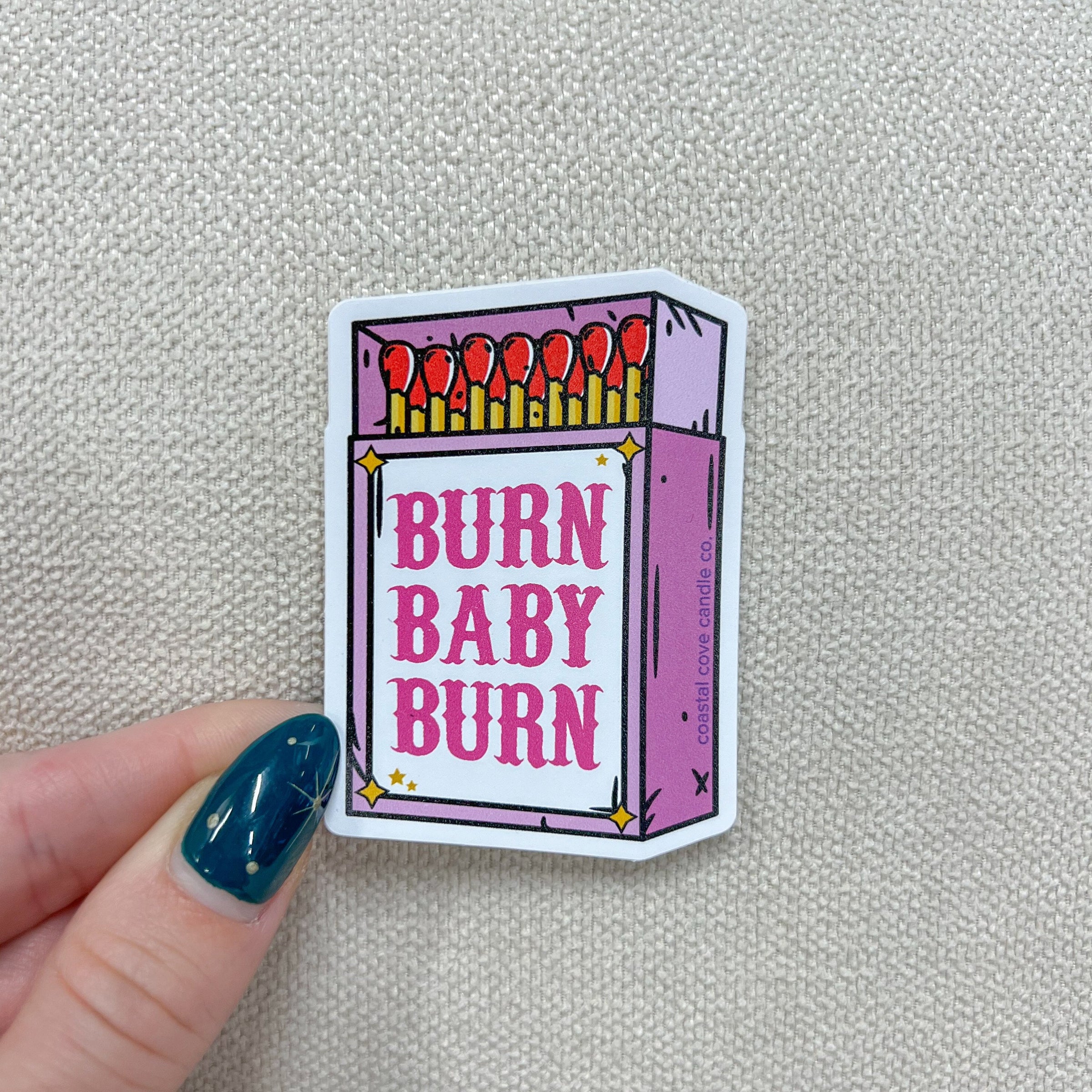 Burn Baby Burn Match Box Sticker