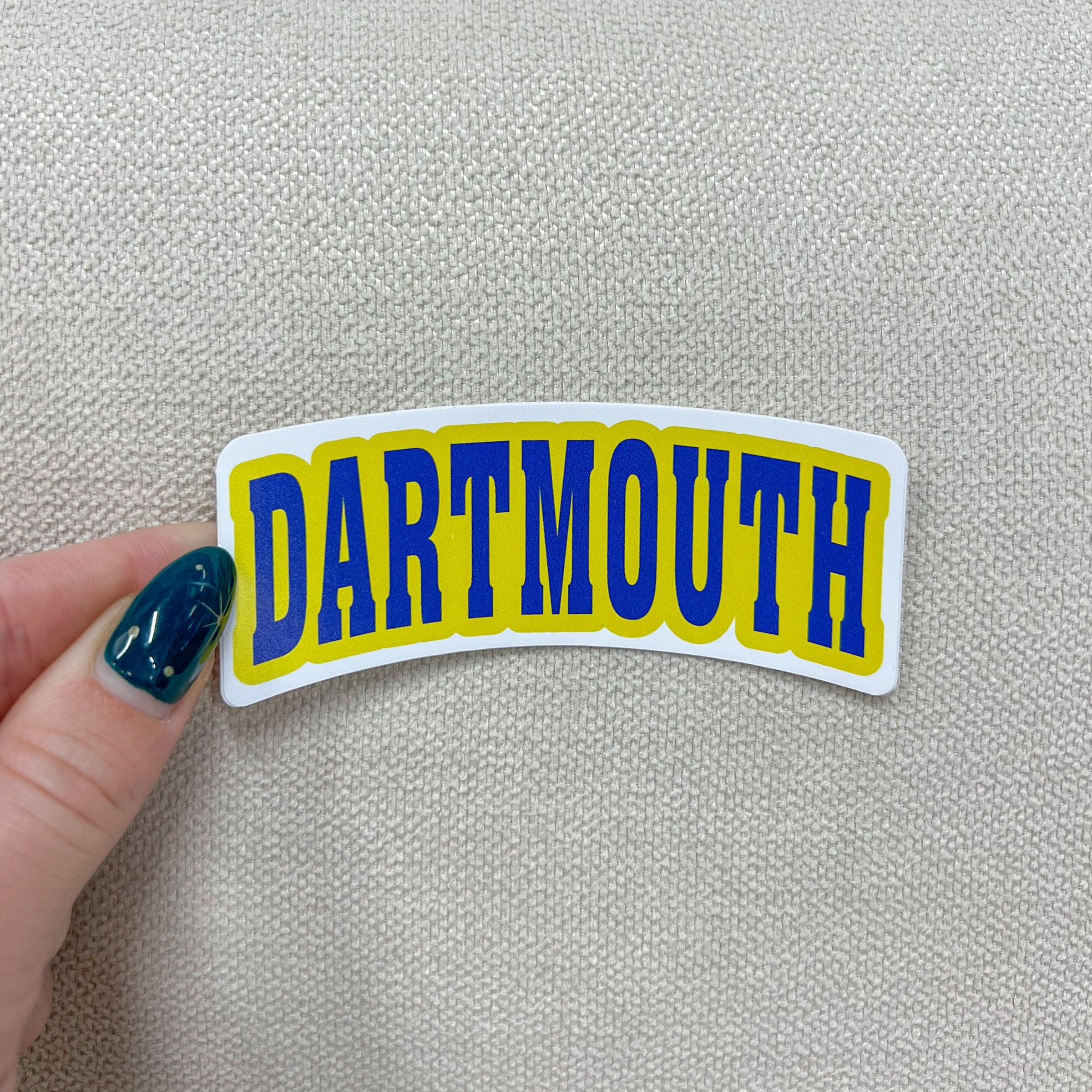 Dartmouth Text Yellow & Blue Sticker