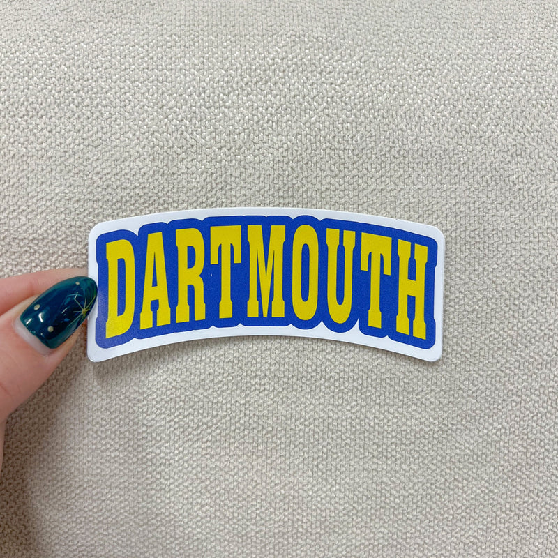 Dartmouth Text Blue & Yellow Sticker