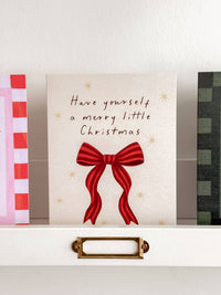 Simple Whimsy - Merry Little Christmas - Classic Red Bow Christmas Card
