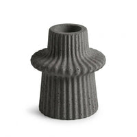 Concrete Modern Ribbed Taper Candle Holder