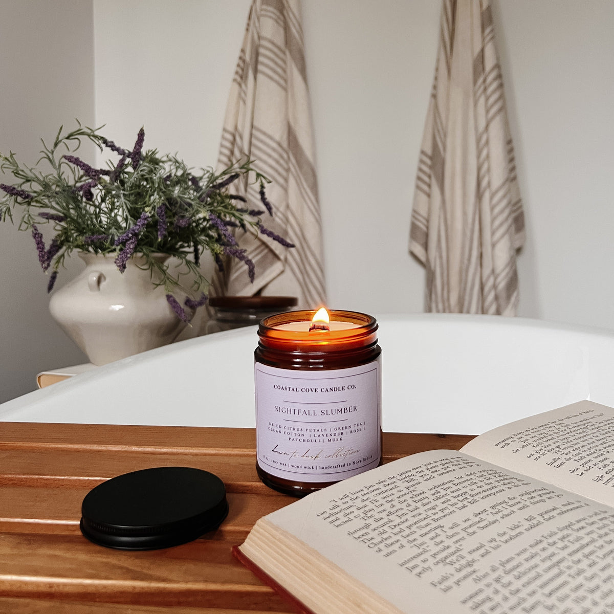 soy wax wood wick candle