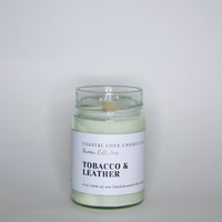 Image of a handcrafted soy wax candle with a wooden wick