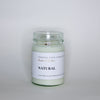 Image of a handcrafted soy wax candle with a wooden wick